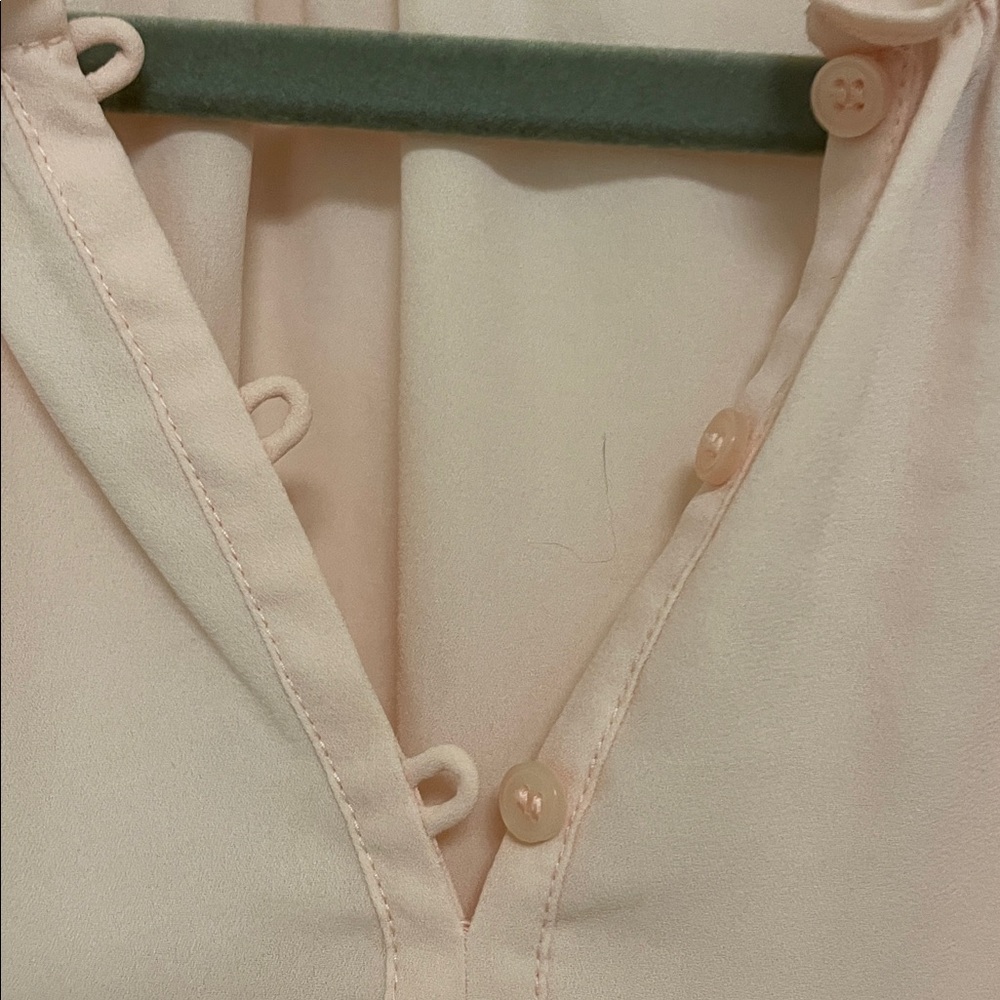 Talbots Soft Pink Ruffle Neck Blouse - Picture 3 of 3
